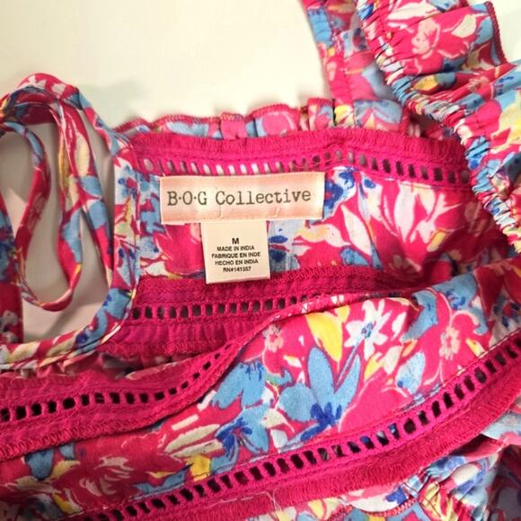 B.O.G. Collective Pink Floral Print Tank Top Blouse size Medium - Picture 4 of 8